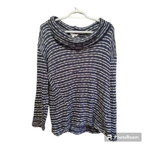 REITMANS Striped Rayon Blend Mock Neck Sweater Size Medium